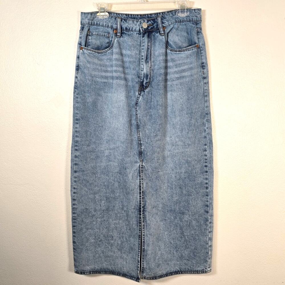 BlankNYC Denim Maxi Skirt Women's 30 Light Wash Classic Boho Festival Autumn